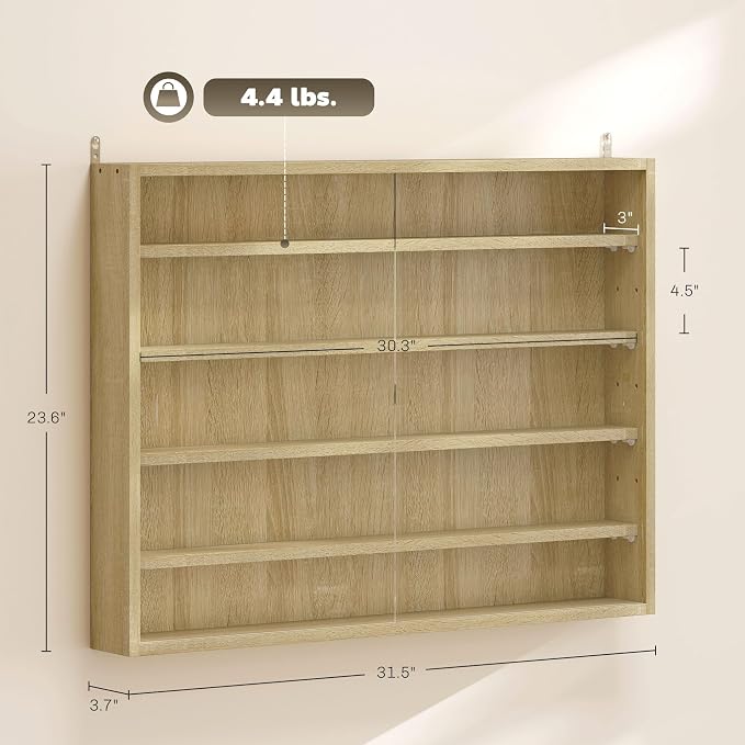 HOMCOM 5-Tier Display Cabinet, Glass Door Cabinet - Image 3