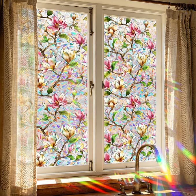 Magnolia Stain Glass Window Film - Image 7
