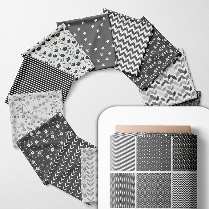 Cotton Satin Patchwork Fabric Panel – 35 Designs, 20×20 cm Squares, Single by FabricsTown