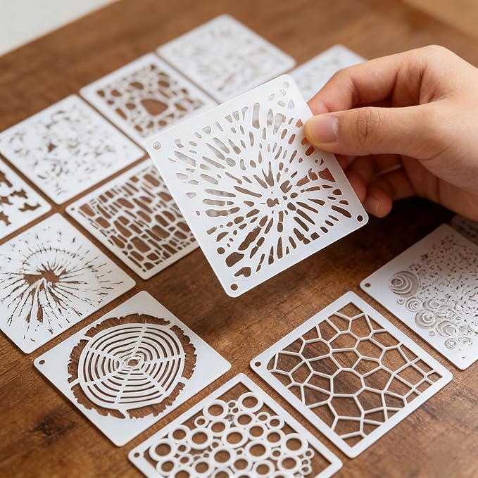 16PCS Geometric Stencils for Painting, Reusable Abstract Layering Stencils for - Image 5