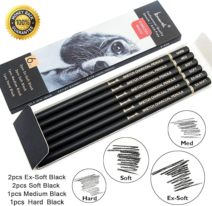 Brusarth Professional Charcoal Pencils Drawing Set - Image 4
