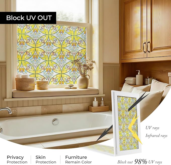 3D Stained Glass Window Film, Decorative Window Privacy Film - Image 3