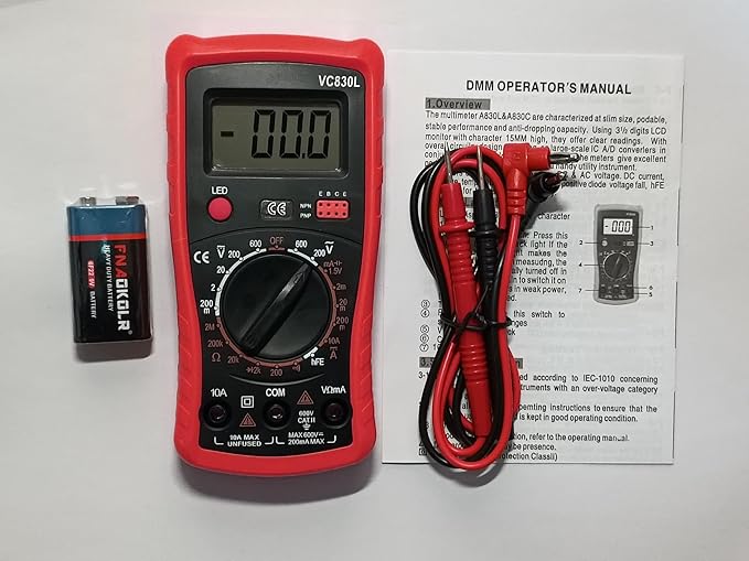Soldering Iron Kit, Digital Multimeter Kit, Multi Tester, Voltage Tester, Measures AC/DC Voltage, Current, Resistance/Continuity/Diode/Triode. Solder Iron, Adjustable Temperature (Red)