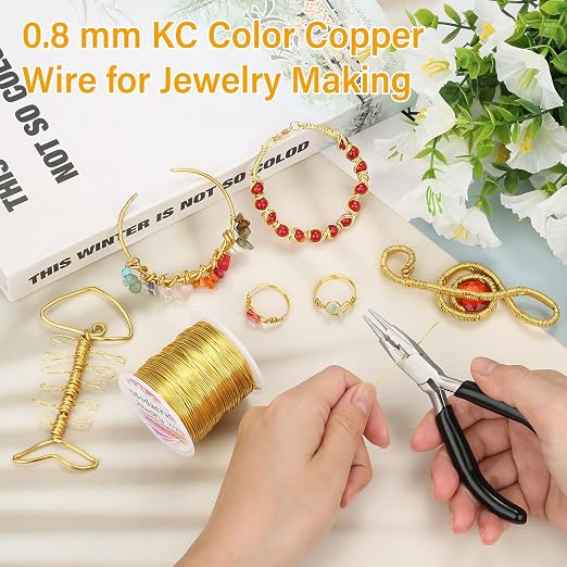 Modacraft 20 Gauge Gold Jewelry Wire & 4-in-1 Pliers Kit - 82FT Tarnish - Image 6