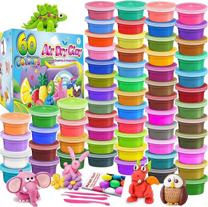 ESSENSON Air Dry Clay 60 Colors, Modeling Clay by ESSENSON