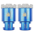 1-1/2 Inch Diamond Core Drill Bit for Porcelain Tile Ceramic Marble Granite Drilling,BRSCHNITT 2pcs Vacuum Brazed Diamond Hole Saw with 5/8-11 Thread (38mm 2pcs)