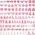 SANNIX 110Pcs Breast Cancer Charms, Breast Cancer Awareness Enamel Charm by SANNIX