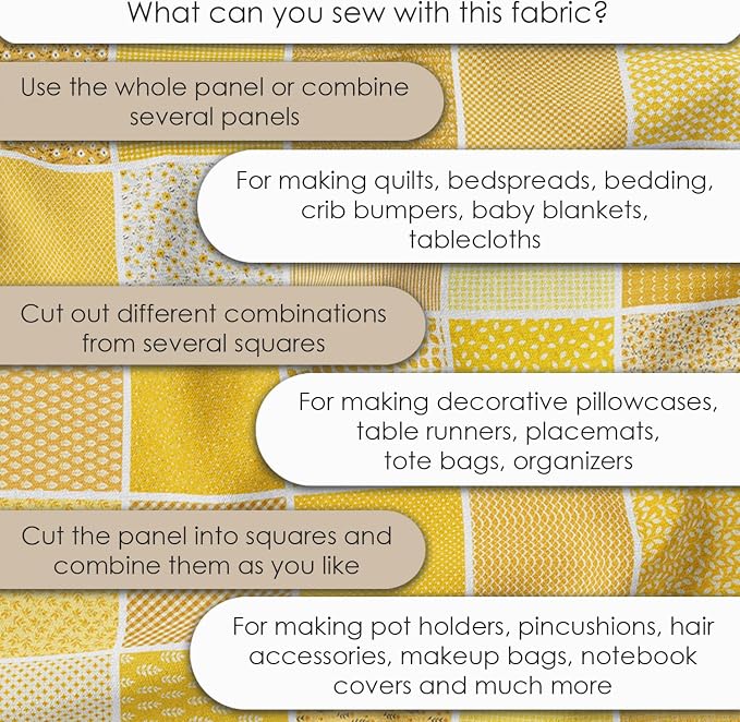 Cotton Satin Patchwork Fabric Panel – 35 Designs, 20×20 cm Squares, Single - Image 6