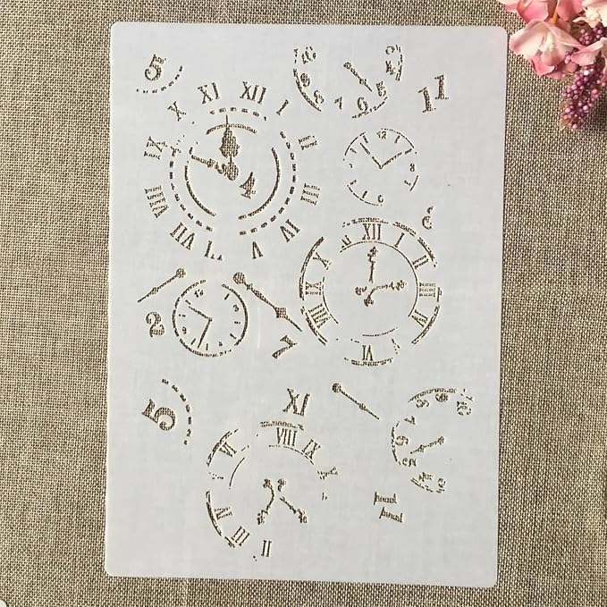 TIAMECH A4 Reusable Vintage Clock Dial Stencil - Image 2