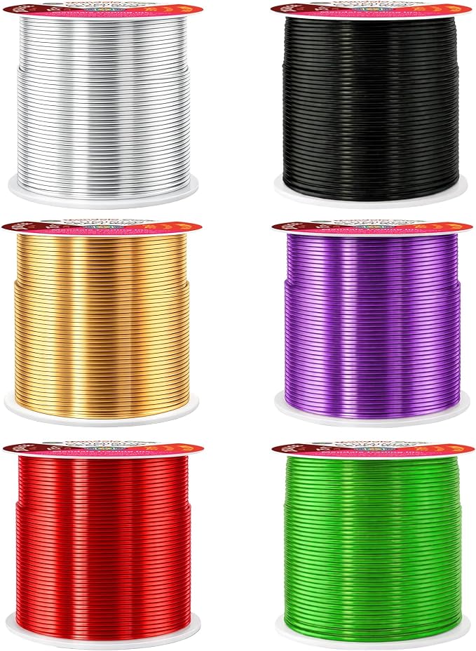 Mandala Crafts 20 GA Silver Black Red Assorted Anodized Aluminum Craft Wire | - Image 2