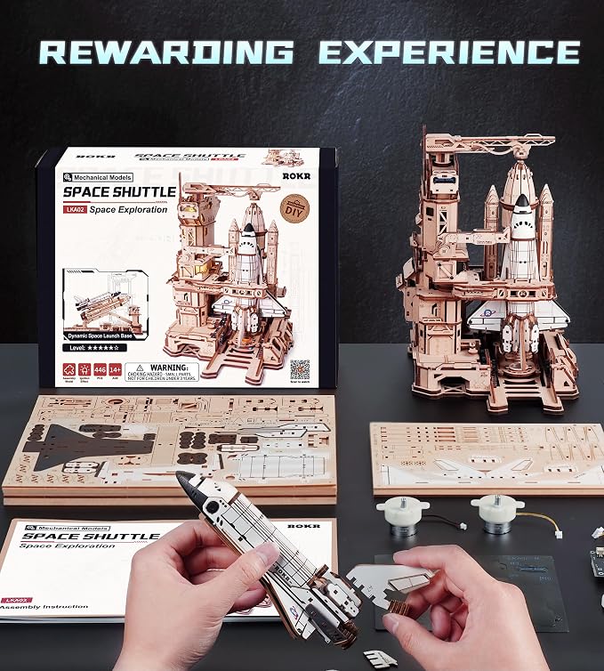 ROKR 3D Wooden Puzzles Space Shuttle-Dynamic Launch Base - Image 7