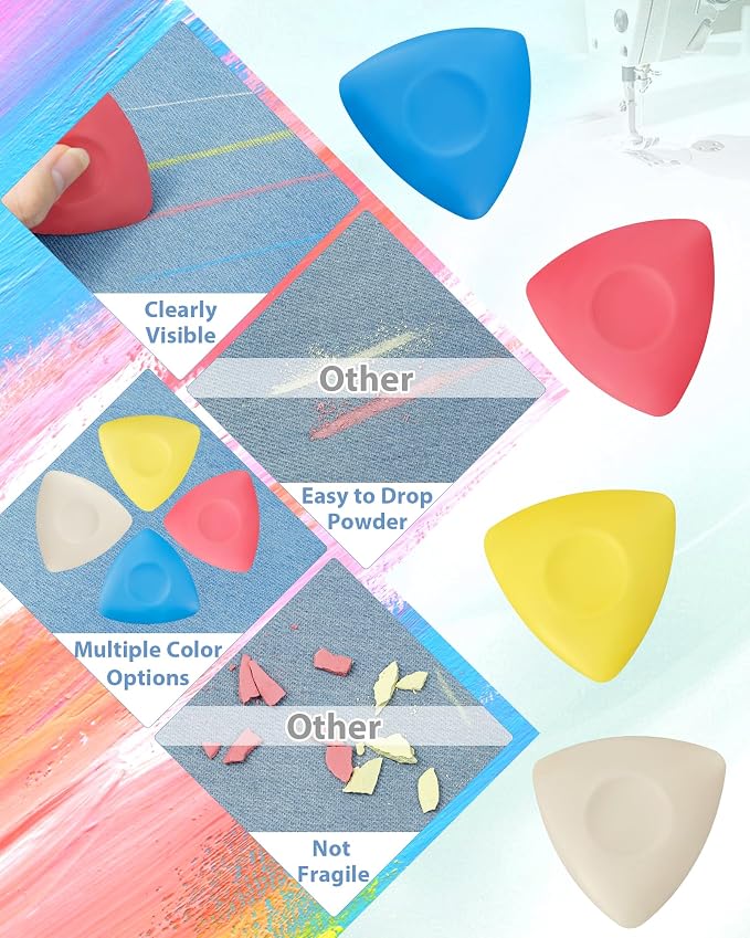 FIVEIZERO 4Pcs Tailors Chalk, Triangle Sewing Chalk - Image 3
