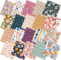 HunnmingRe 20 Pcs 10''x10'' Vintage Floral Quilting Fabric Square Meadow Flower by HunnmingRe