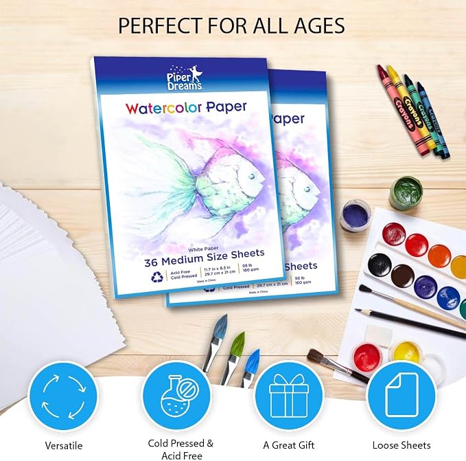108 Sheets of Watercolor Paper. The Perfect Multipurpose Art Paper Including - Image 3