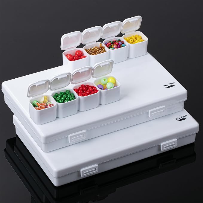 Mr. Pen- Bead Storage Containers, 28 Grids, 2 Pack, Transparent, Small Bead by MrPen