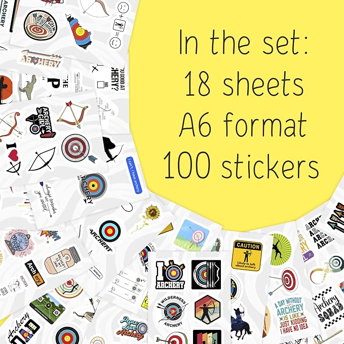 BulbaCraft 100Pcs Archery Stickers - Image 2
