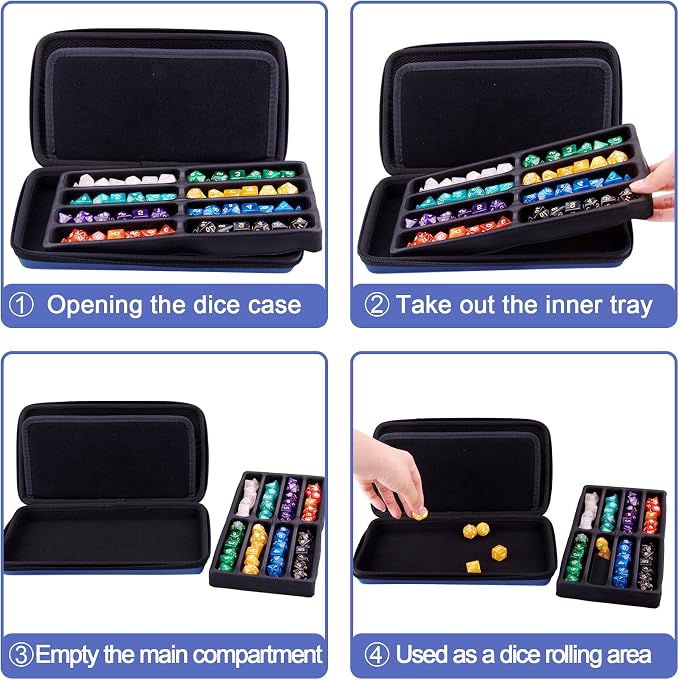 SIQUK Dice Case DND Dice Box Dice Storage Case Dice Organizer Holder - Image 5