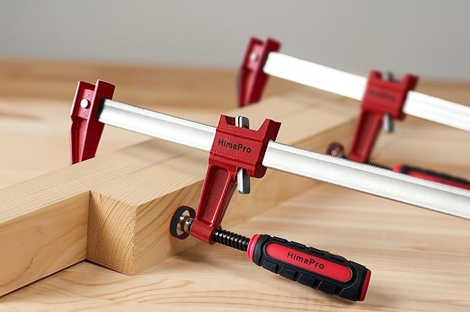 HimaPro 6 Inch Bar Clamp Set, 4 Pack 600 lbs Load Limit Medium Duty Quick Release Steel F Clamp, Ideal for Woodworking, Metalworking, and DIY Projects