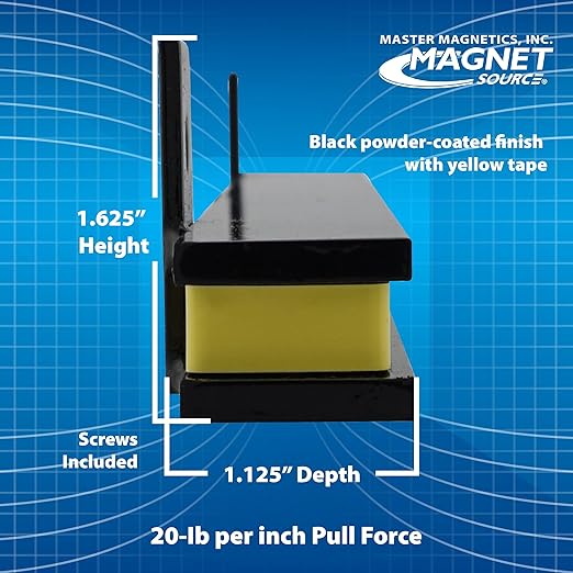 Master Magnetics 6" Magnetic Bar Tool Organizer - Easy to Install Magnet Storage Holder for House, Garage, Shed, or Job Site - Black Powder Coat