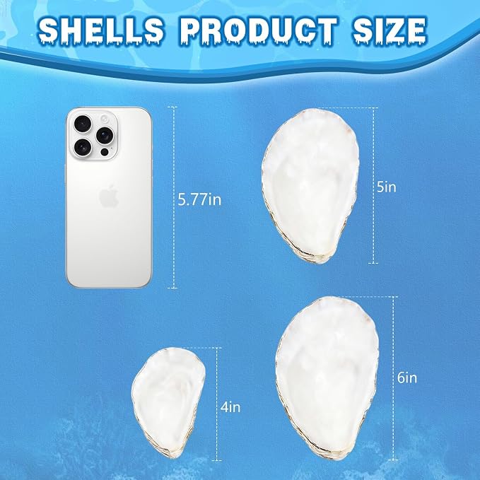 20Pcs 4-5 Inch Large Natural Oyster Shells - Image 2