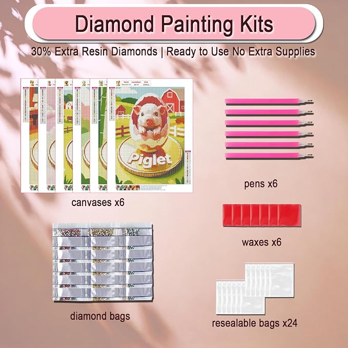 DOZEEZOP 6-Pack Diamond Painting Art Kits - Image 7