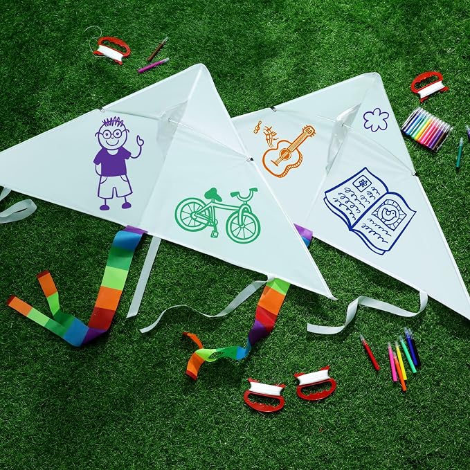 Libima 100 Pcs DIY Blank Kites for Kids Bulk Large Kite Making Kit Easy to Fly - Image 3