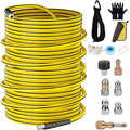Sewer Jetter Kit for Pressure Washer,Water Jet Drain Cleaning Hose with Corner Rotating Button Spring Nose 1/4" NPT Sewer Cleaning Tool High-Pressure Nozzles,5800 PSI 200 FT