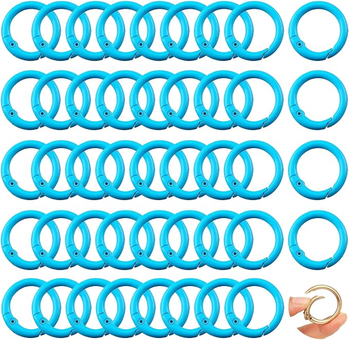 Round Carabiner Clip Bulk 48pcs 1 Inch Colorful Circle Carabiner Key Ring Clips by Cmidy