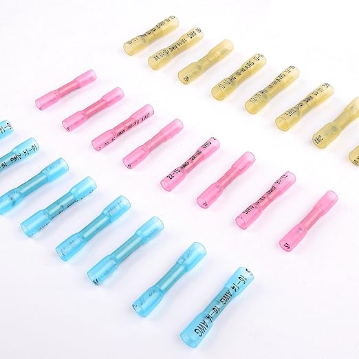 Nilight 200PCS Heat Shrink Butt Connectors – Waterproof Wire Connectors - Automotive Marine Grade Electrical Terminals – Crimp Butt Splice Terminal Kit