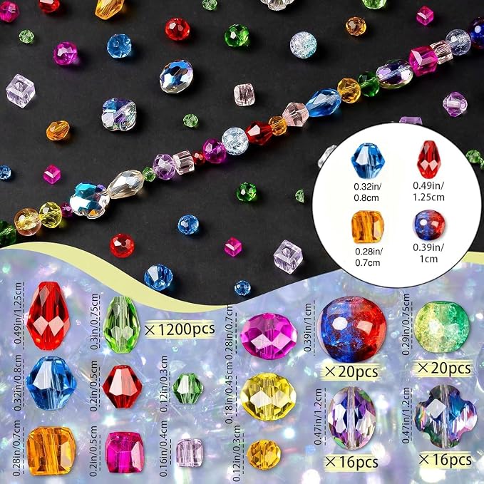 1272pcs Glass Beads for Jewelry Making - Image 3