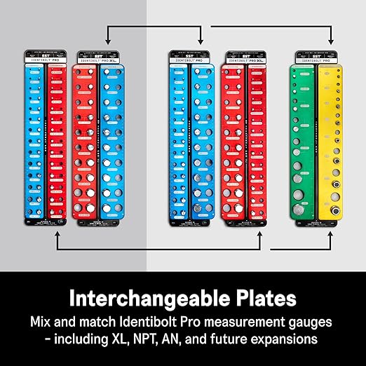 SST - Identibolt Pro XL - Precise Threadchecker and Wall Mount - Large Sized Nuts and Bolts - Imperial SAE and Metric Threads - 20 Nuts & Bolts Identifier - from 9/16" to 1" & 16mm to 24mm - USA