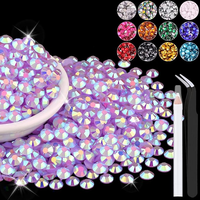 1500PCS 6mm Resin Jelly Rhinestones in Bulk, Bedazzling Flatback Crystals by BELLEBOOST