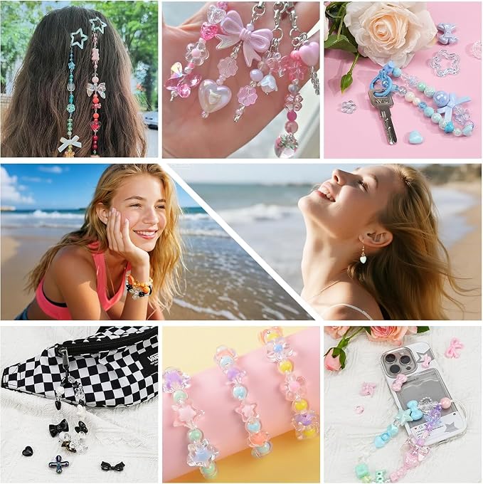 Sistenia 480PCS Acrylic Beads for Bracelet Making Kit - Image 5