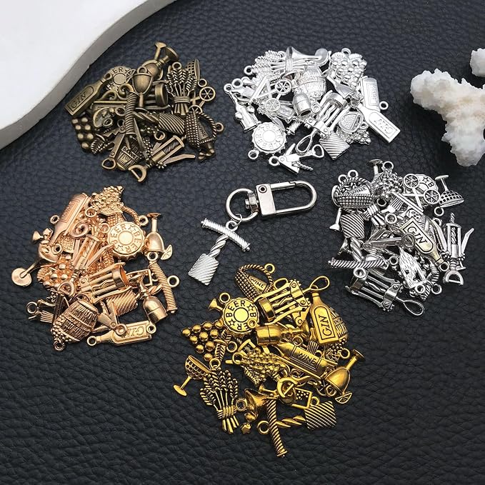 WOCRAFT 100pcs Wine Charms for Jewelry Making Assorted Jewelry Bangle Bracelet - Image 5
