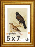 upsimples Vintage 5x7 Picture Frame, Antique Gold Frame Displays 4x6 by upsimples