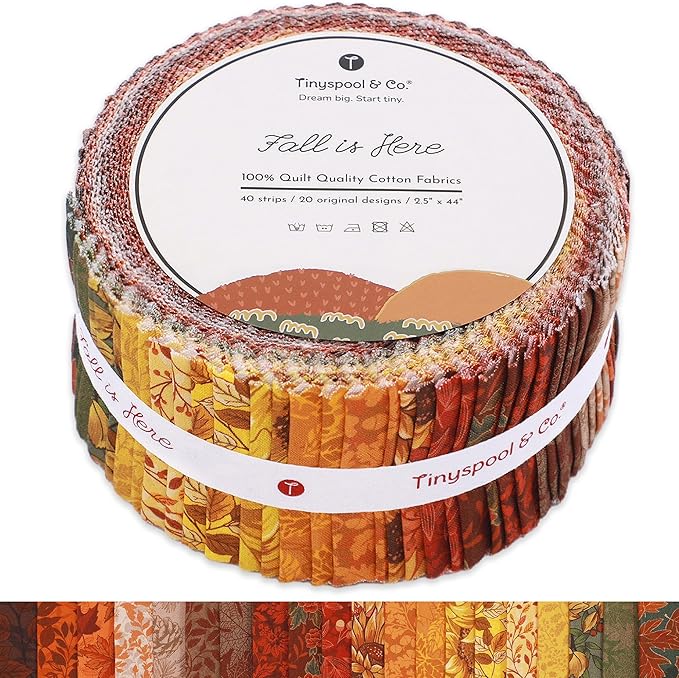 Tinyspool & Co.'s Twirlie Roll 40 Precut Quilting Fabric Strips by TinyspoolCo