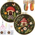 ERKOON Embroidery Kit for Beginners, 2 Set Flower Cross Stitch Set Include by ERKOON