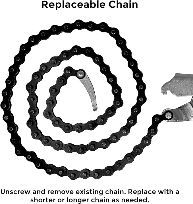 Strong Hand Tools PFC1036 Locking Chain Pliers, Removable 36 Chain, Hold Up To 10.5" Diameter Pipe, Unique Easy Open Crank Handle, Quick Release Trigger