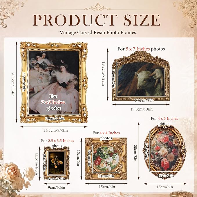 Wonderjune 11 Pcs Vintage Picture Frames Set - Image 2