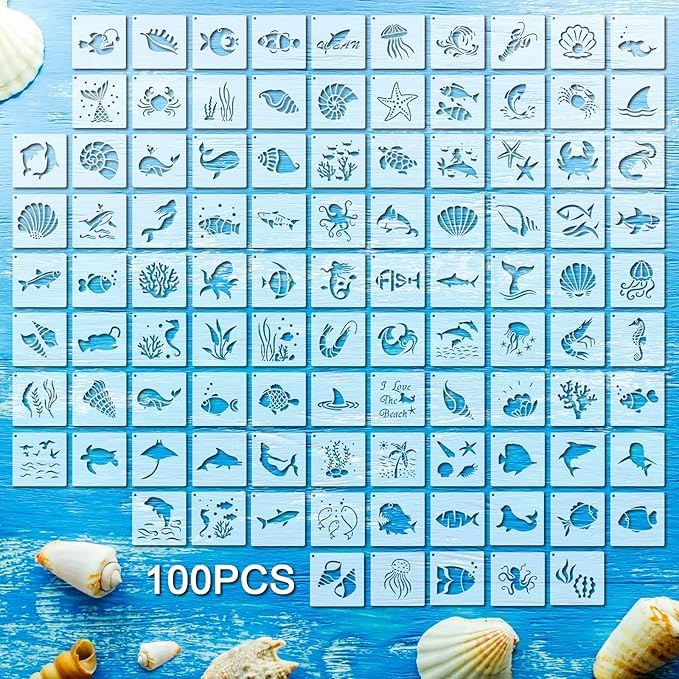Fainne 100 Pcs 2 Inch Stencils Small Stencils by Fainne