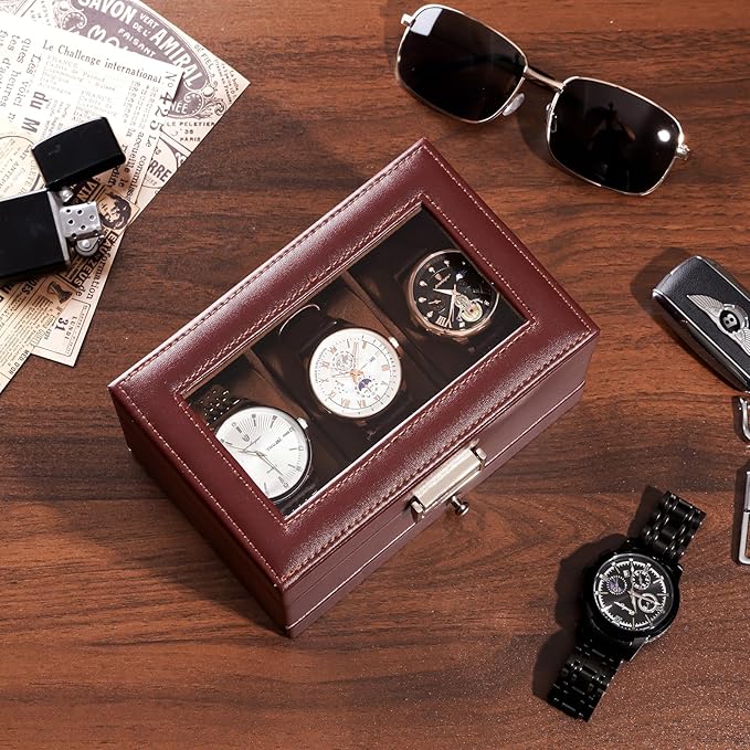 ProCase Watch Box, 3 Slot Watches Display Case - Image 4