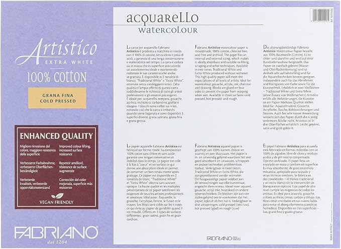 Fabriano Artistico Watercolor Block, 10 x 14, Extra White - Image 3