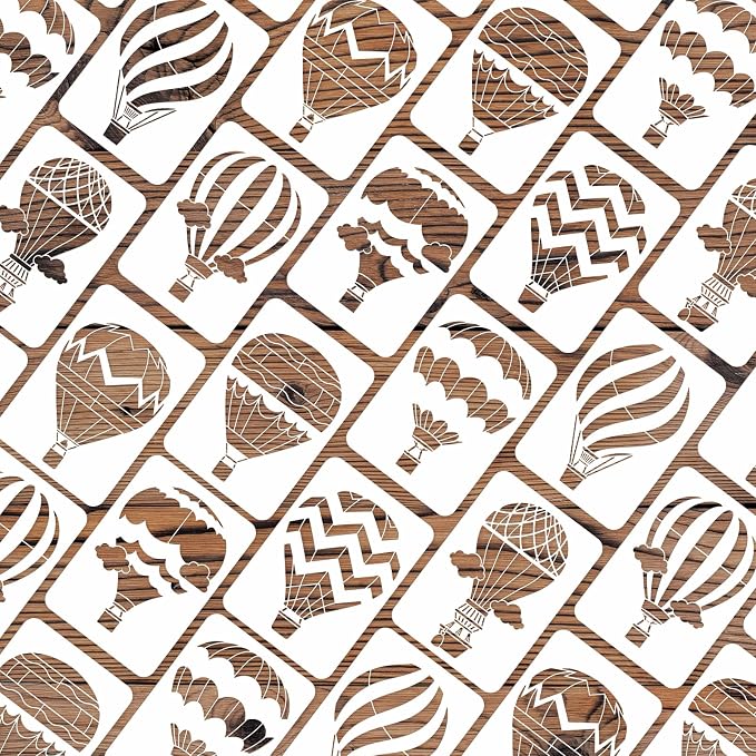 INFUNLY 8pcs Hot Air Balloon Wall Stencils - Image 4