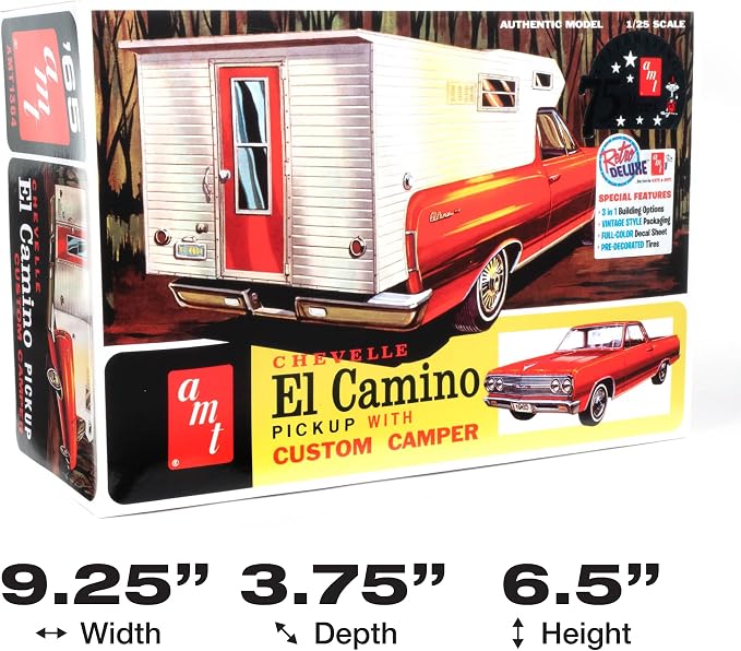 AMT 1965 Chevy El Camino w/Camper 1:25 Scale Model Kit - Image 6