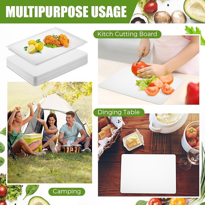 Hushee 60 Count Disposable Cutting Board Sheets 10 x 13 Inch Flexible Plastic - Image 5