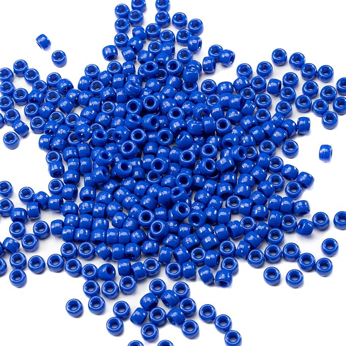 1000 Pcs Acrylic Single Color Pony Beads 6x9mm Bulk by Gxueshan