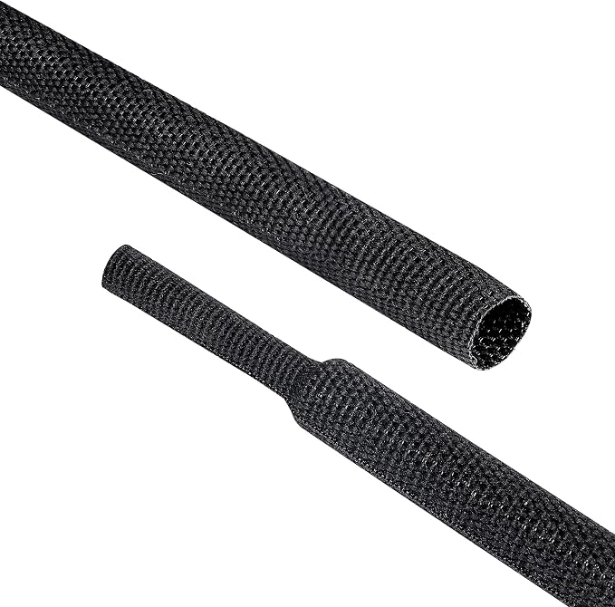 Heat Shrink Wire Loom 2:1 Shrinkable Braided Cable Sleeve 3/8 Inch ID-128ft by BuyUneed