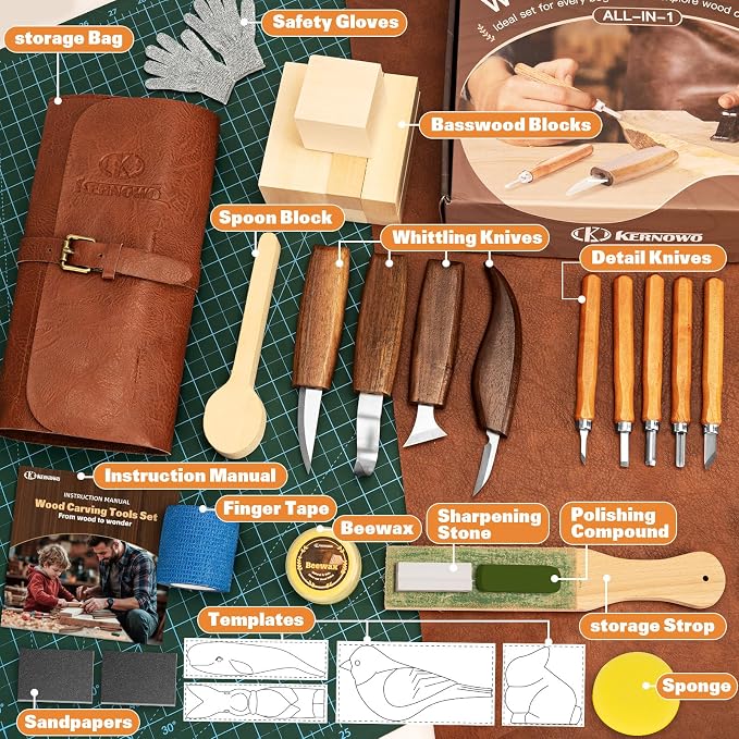 Wood Carving Kit, Wood Whittling Knife Kit - Image 2