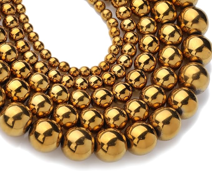 Zenkeeper 108Pcs Gold Hematite Spacer Loose Beads Bulk - Image 2