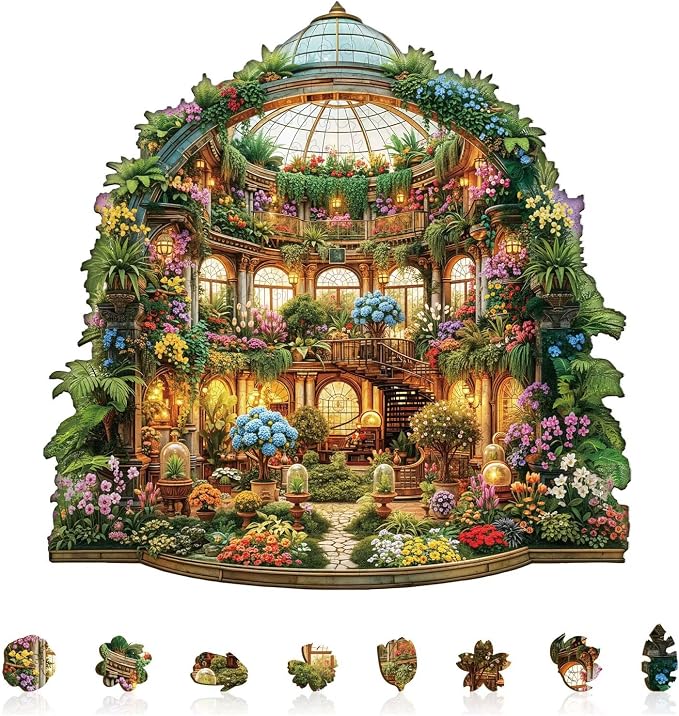Mystic Garden Hall Puzzles Adults Gifts Wooden 100 Pieces 8.5 * 8.5in by Jollitot
